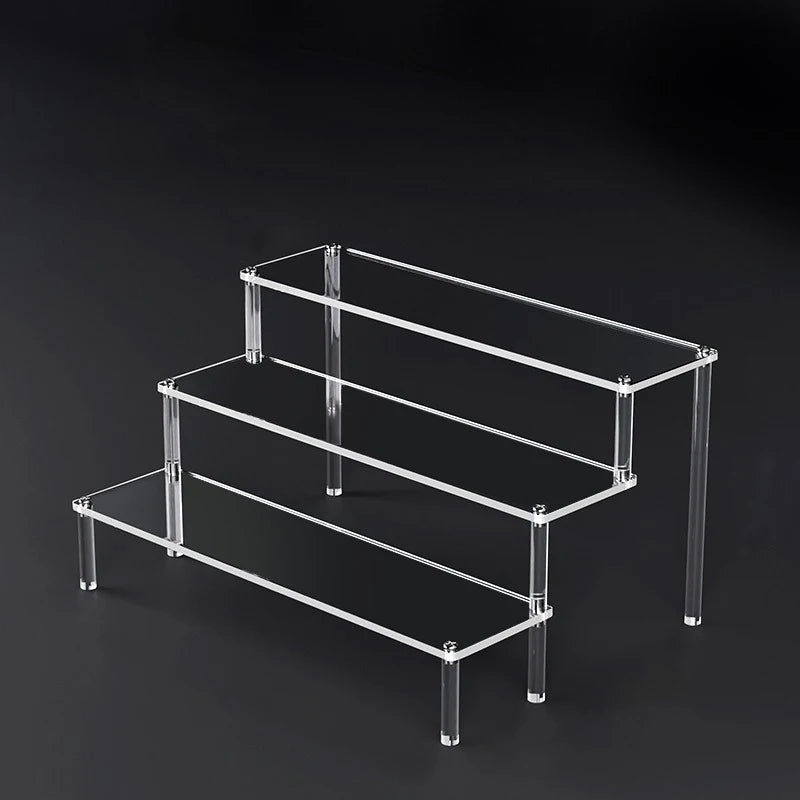 1-5 Tier Acrylic Display Risers Clear Shelf Doll