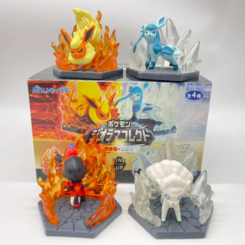 New Product  Anime Skill Scene Battle 7 Blind Box Fire Vs Ice Eevee