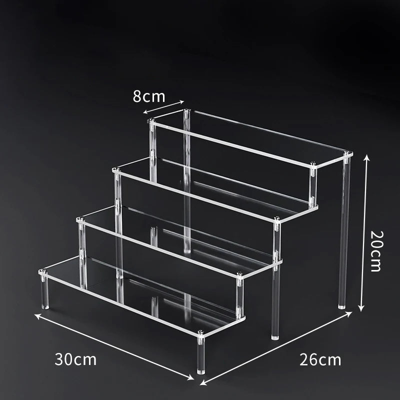 1-5 Tier Acrylic Display Risers Clear Shelf Doll