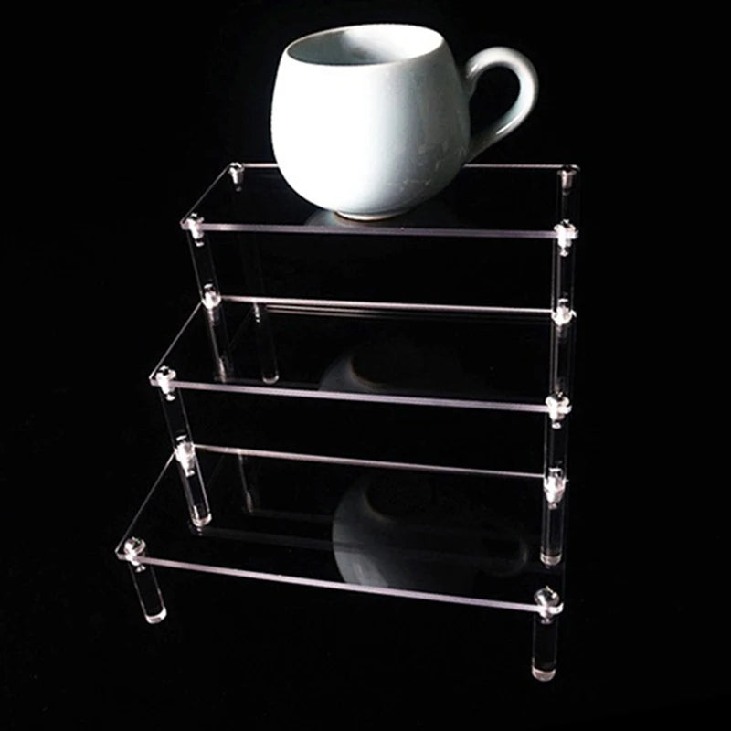 1-5 Tier Acrylic Display Risers Clear Shelf Doll