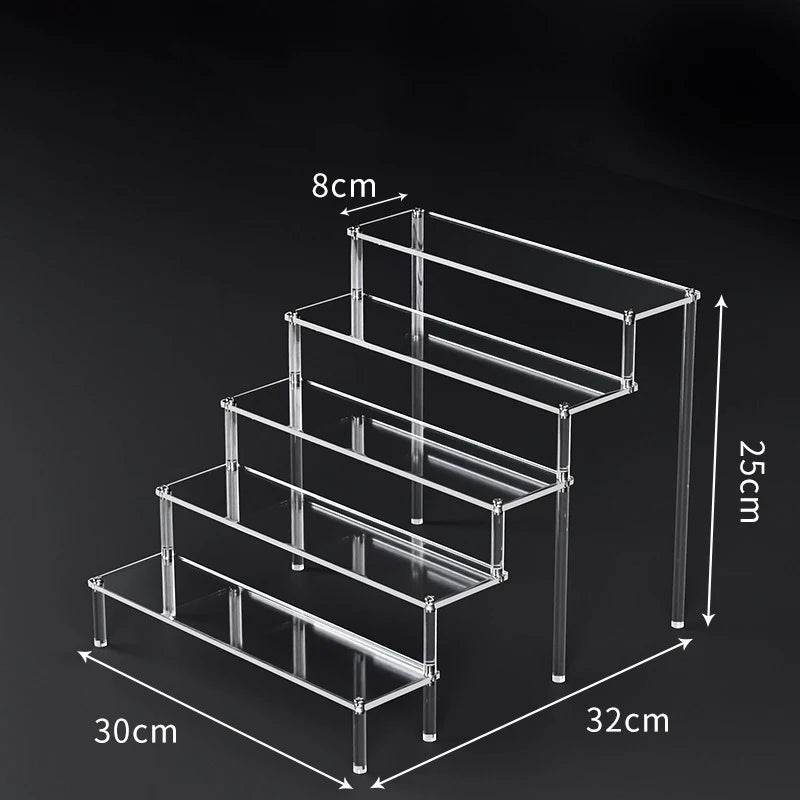1-5 Tier Acrylic Display Risers Clear Shelf Doll