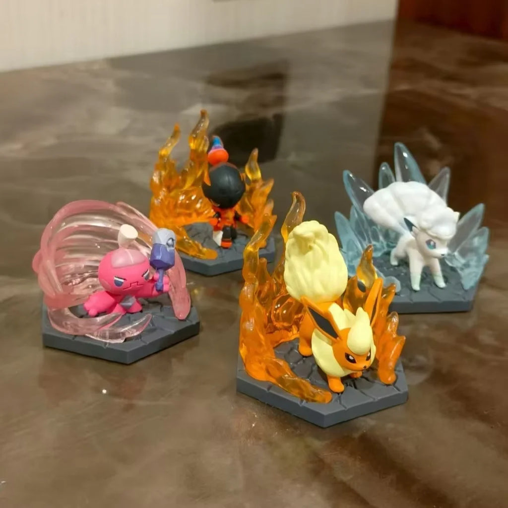 New Product  Anime Skill Scene Battle 7 Blind Box Fire Vs Ice Eevee