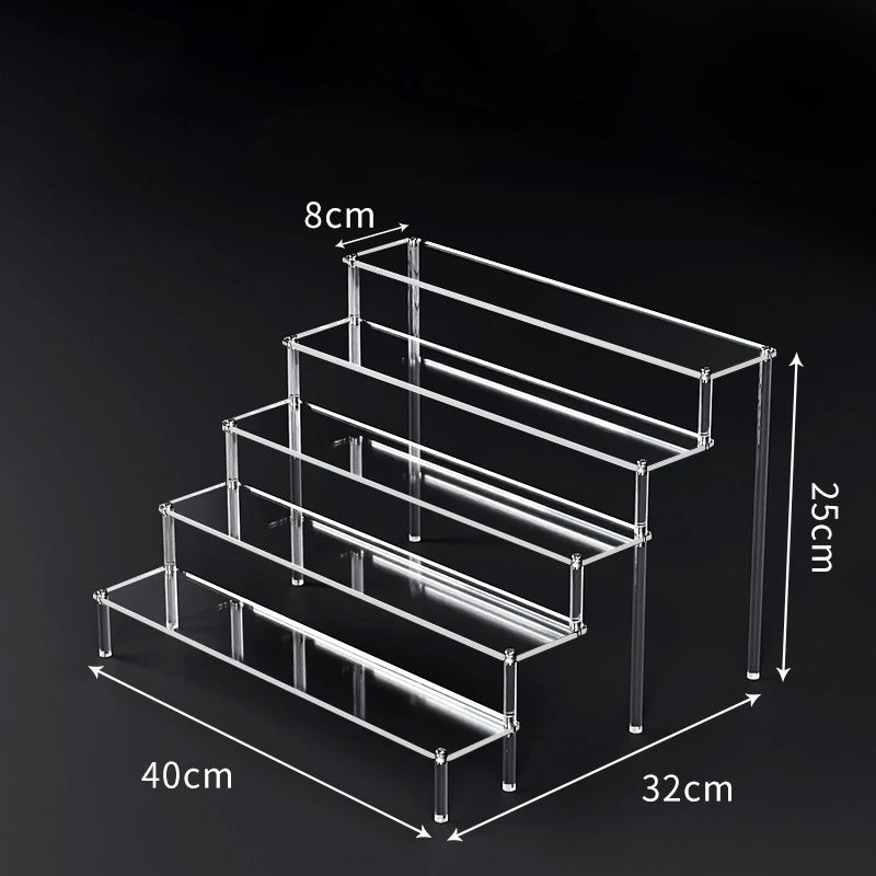 1-5 Tier Acrylic Display Risers Clear Shelf Doll