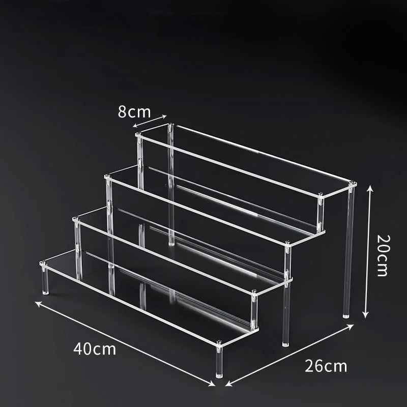 1-5 Tier Acrylic Display Risers Clear Shelf Doll