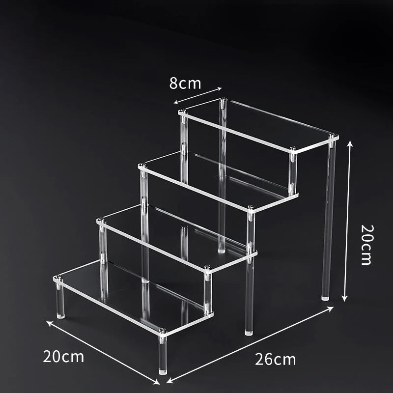 1-5 Tier Acrylic Display Risers Clear Shelf Doll