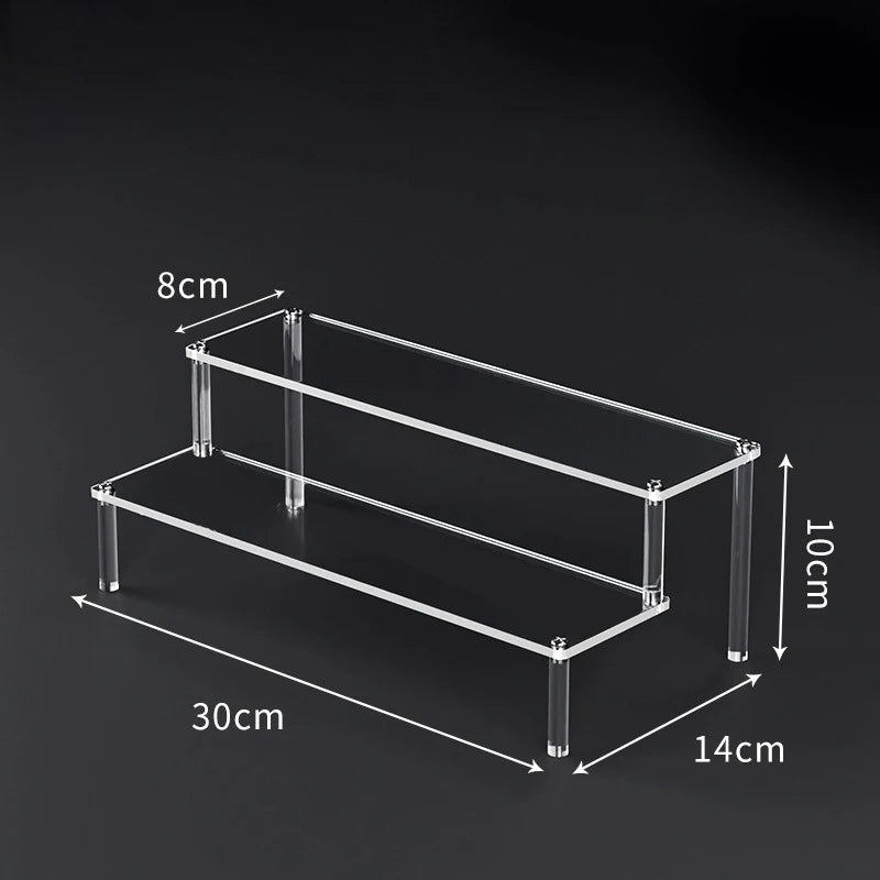 1-5 Tier Acrylic Display Risers Clear Shelf Doll