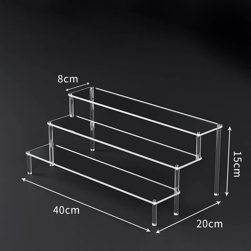 1-5 Tier Acrylic Display Risers Clear Shelf Doll