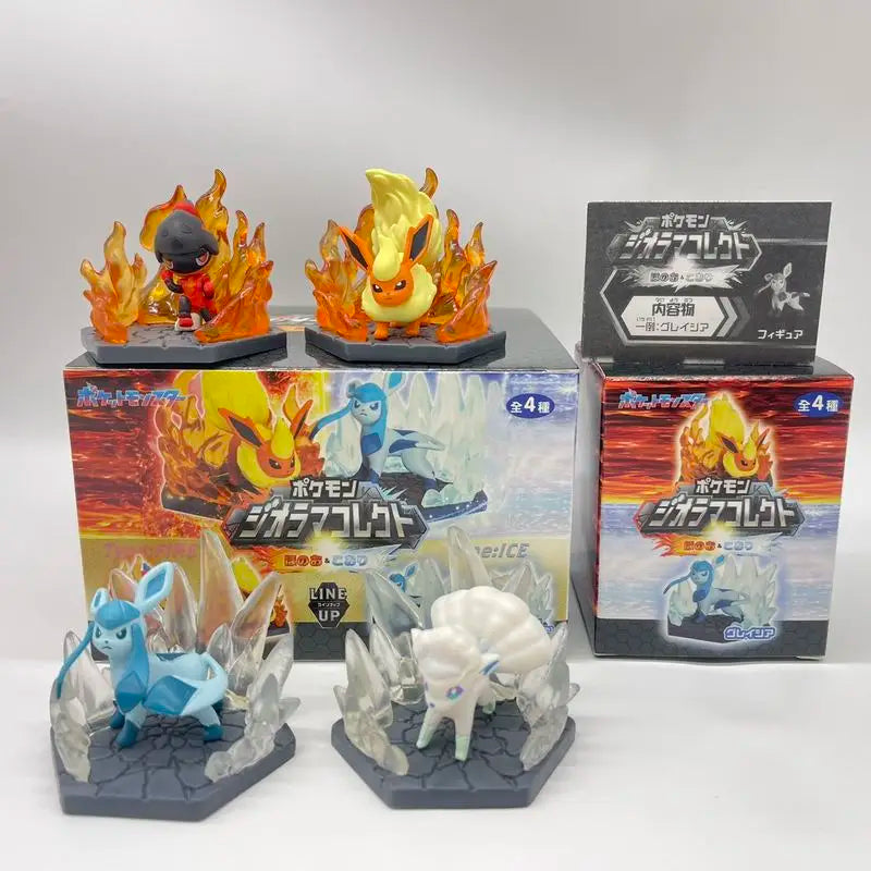 New Product  Anime Skill Scene Battle 7 Blind Box Fire Vs Ice Eevee